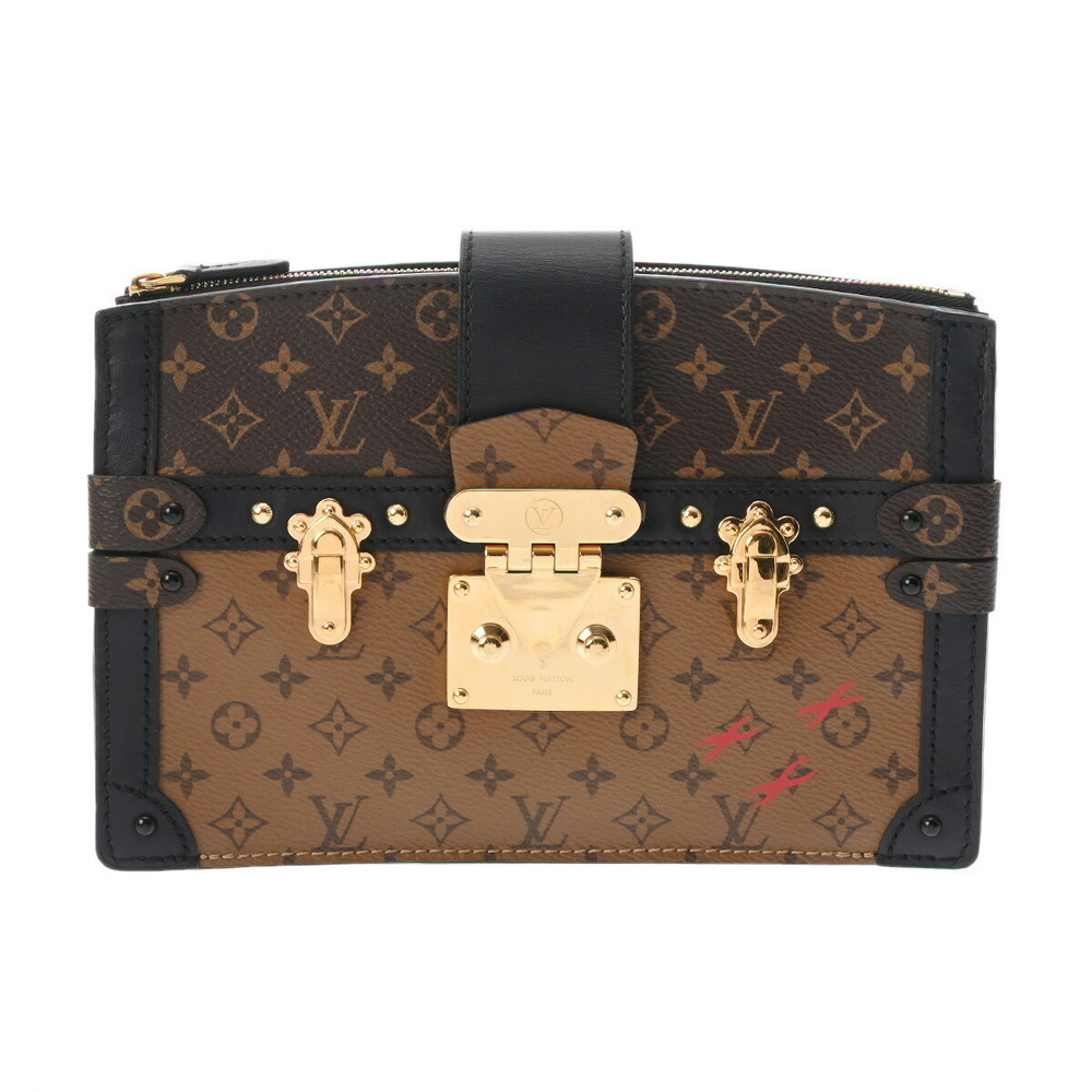 Louis Vuitton Trunk Clutch Brown Monogram Canvas Reverse Shoulder Bag